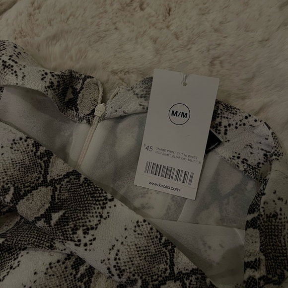 Snake Print Midi Skirt w Slit - Picture 2 of 2